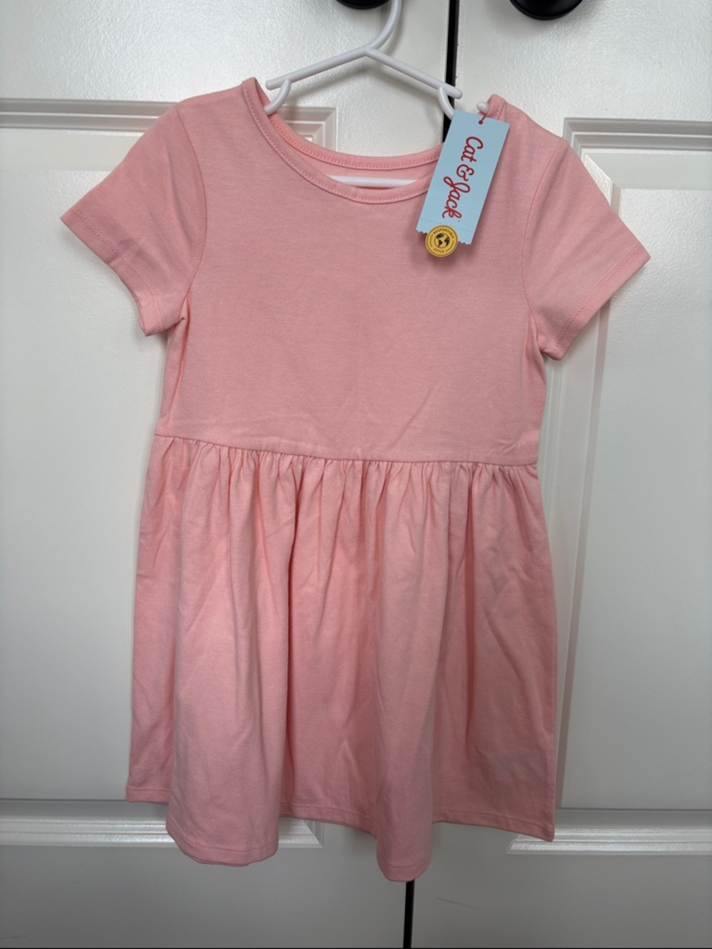 Cat & Jack Light Pink Short Sleeve Peplum Dress